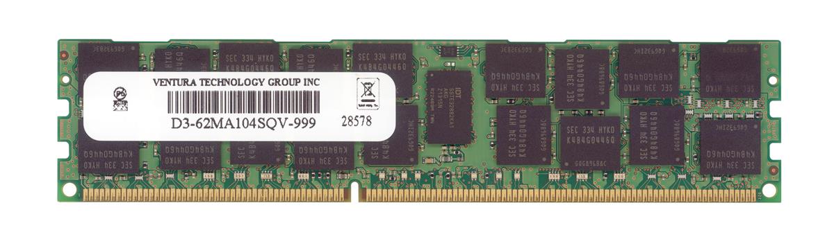 D3-62MA104SQV-999 Ventura 16GB PC3-10600 DDR3-1333MHz ECC Registered CL9 240-Pin DIMM Dual Rank Memory Module