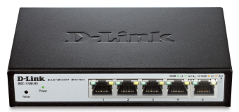 DGS-1100-05 D-Link EasySmart 5-Port Gigabit Switch 5 Ports Manageable 5 x RJ-45 10/100/1000Base-T Desktop (Refurbished)