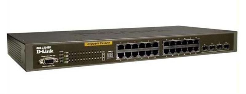 DGS-3324SR D-Link 24-Ports 10/100/1000 + 4 Combo SFP 10gig Stacking Switch (Refurbished)