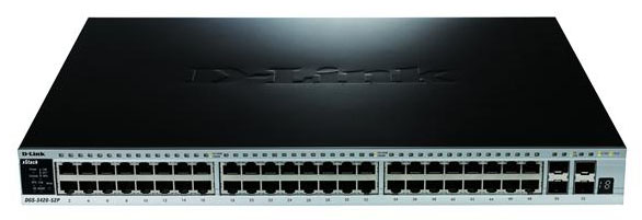 DGS-3420-52P-CB D-Link Xstack Managed 48-Ports Gig L2+ Poe Switch Plus Cable (Refurbished)