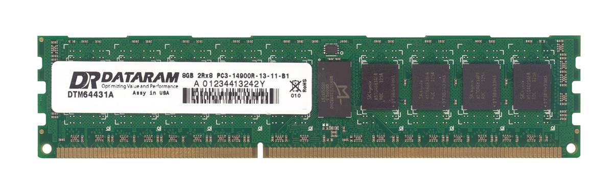 DTM64431A Dataram 8GB PC3-14900 DDR3-1866MHz ECC Registered CL13 240-Pin DIMM Dual Rank Memory Module