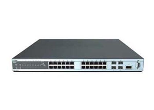 DXS-3227P D-Link 24-Ports PoE Gigabit Wireless-Ready Switch + 4 Combo SFP Ports + 1 Fixed XFP Port + 2 Optional 10-Gig Copper/Fiber Uplinks (Refurbished)