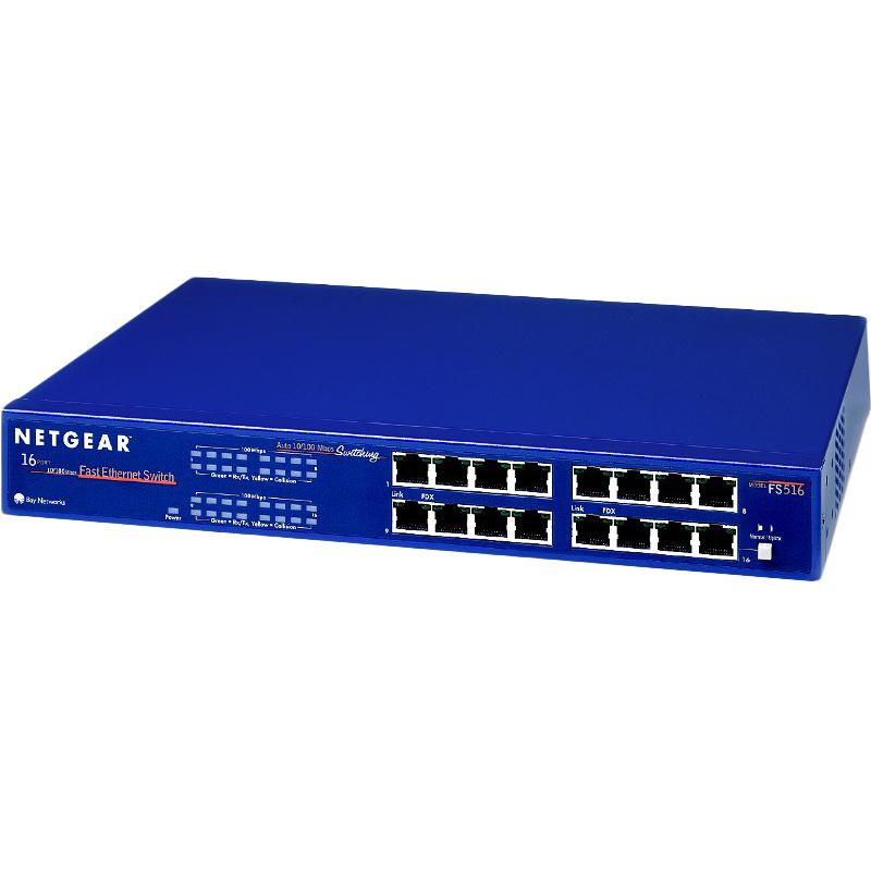 FS516 NetGear 16-Ports 10/100Base-TX LAN Fast Ethernet Switch (Refurbished)