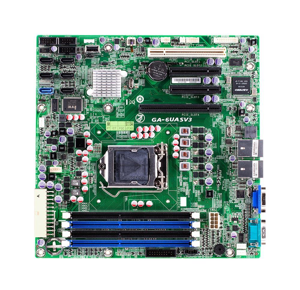 GA-6UASV3 Gigabyte Socket LGA 1155 Intel C202 Chipset Xeon E3-1200/ E3-1200 v2 Processors Support DDR3 4x DIMM 6x SATA 3.0Gb/s Micro-ATX Server Motherboard (Refurbished)
