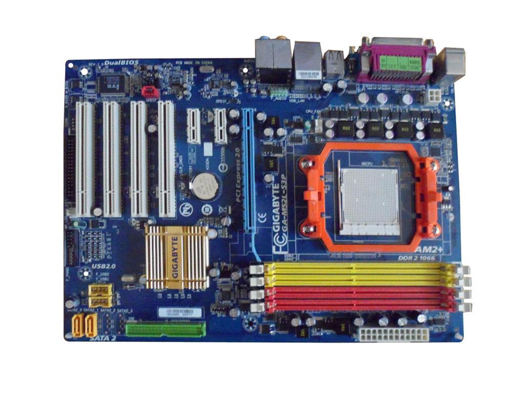 GA-M52L-S3P Gigabyte Socket AM3 Nvidia nForce 520LE Chipset AMD Phenom FX/Phenom X4/ Phenom X3/ AMD Athlon X2/ Athlon/ Sempron X2/ Sempron Processors Support DDR2 4x DIMM 2x SATA 3.0Gb/s ATX Motherboard (Refurbished) 
