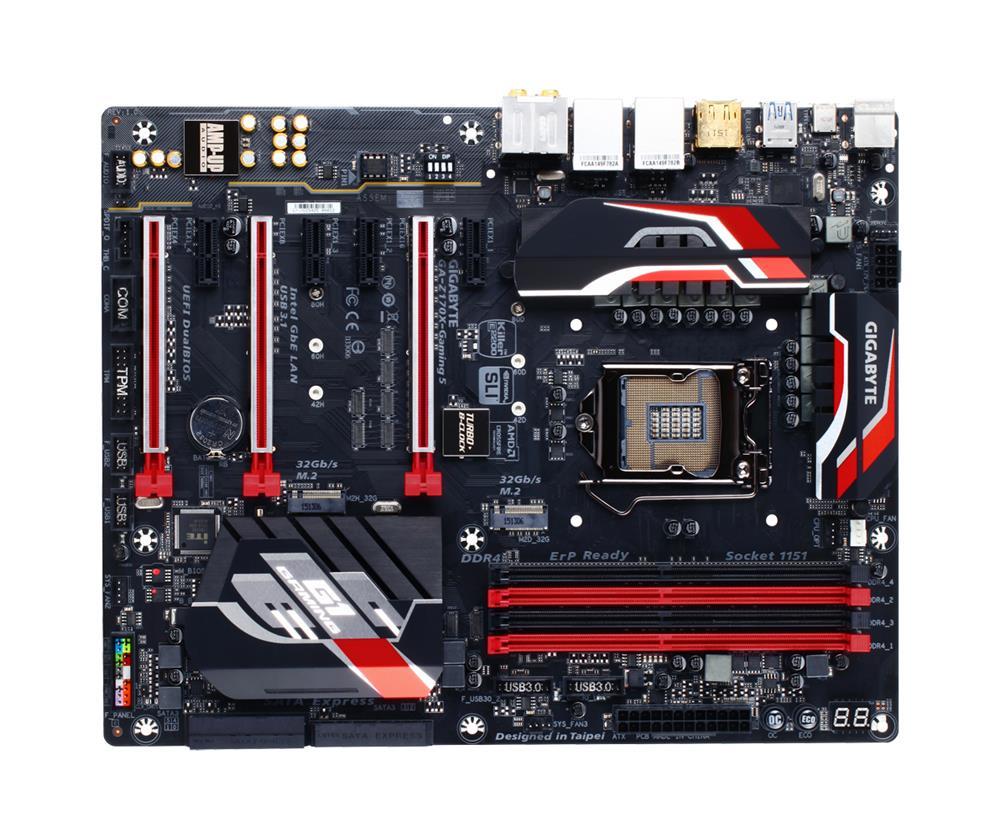 GA-Z170X-Gaming 5-EU Gigabyte Socket LGA 1151 Intel Z170 Express Chipset 7th/6th Generation Core i7 / i5/ i3 / Pentium / Celeron Processors Support DDR4 4x DIMM 6x SATA 6.0Gb/s ATX Motherboard  (Refurbished)