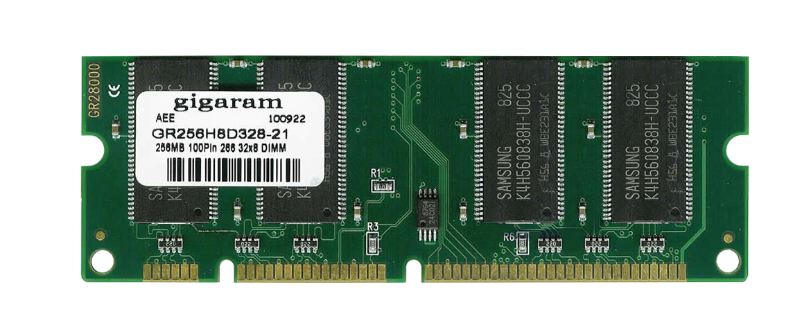 GR256H8D328-21 Gigaram 256MB PC2100 DDR-266MHz non-ECC Unbuffered CL2.5 100-Pin DIMM Memory Module