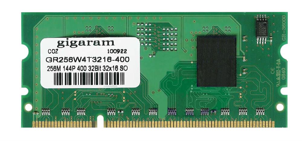 GR256W4T3216-400 Gigaram 256MB PC2-3200 DDR2-400MHz non-ECC Unbuffered CL3 144-Pin SoDimm Memory Module