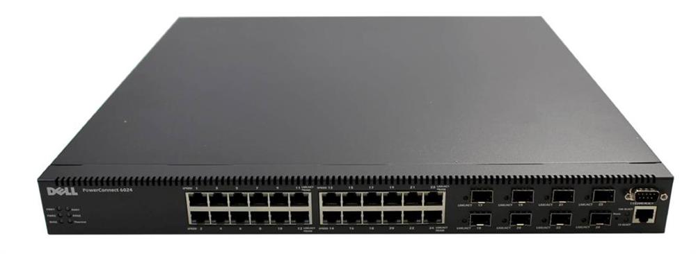 H0749 Dell PowerConnect 6024 24-Ports 10/100/1000 + 8 X Shared Sfp FC Managed Switch (Refurbished)