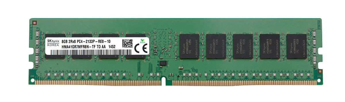HMA41GR7MFR8N-TF Hynix 8GB PC4-17000 DDR4-2133MHz ECC Registered CL15 288-Pin DIMM 1.2V Dual Rank Memory Module
