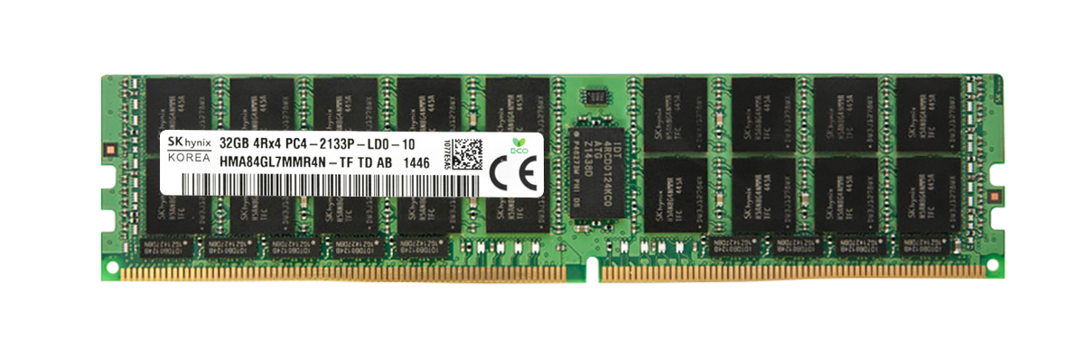 HMA84GL7MMR4N-TF Hynix 32GB PC4-17000 DDR4-2133MHz Registered ECC CL15 288-Pin Load Reduced DIMM 1.2V Quad Rank Memory Module