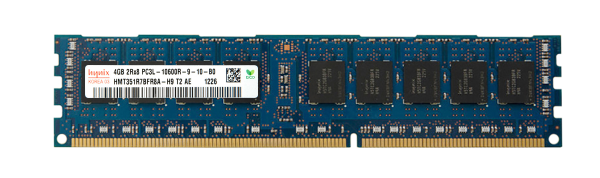 HMT351R7BFR8A-H9 Hynix 4GB PC3-10600 DDR3-1333MHz ECC Registered CL9 240-Pin DIMM 1.35V Low Voltage Dual Rank Memory Module