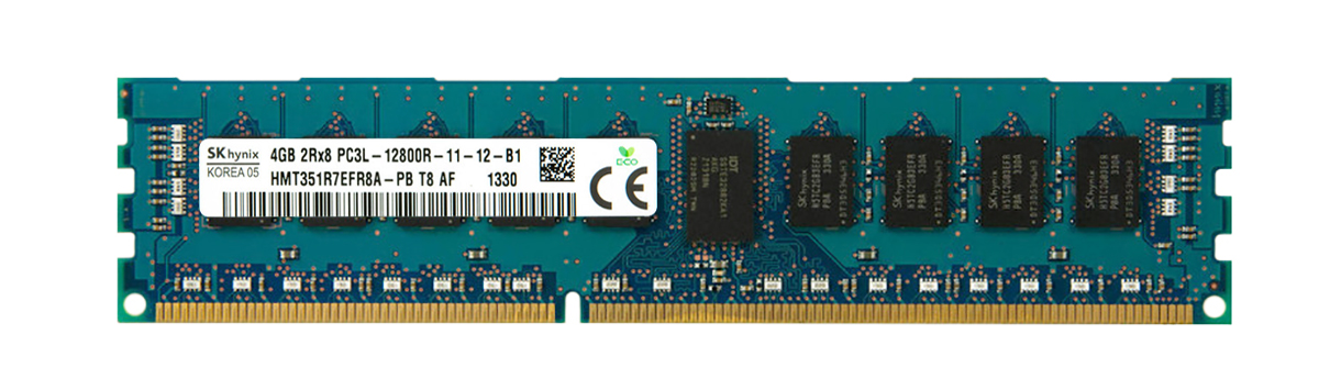 HMT351R7EFR8A-PBT8 Hynix 4GB PC3-12800 DDR3-1600MHz ECC Registered CL11 240-Pin DIMM 1.35V Low Voltage Dual Rank Memory Module