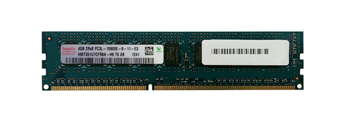 HMT351U7CFR8A-H9T0 Hynix 4GB PC3-10600 DDR3-1333MHz ECC Unbuffered CL9 240-Pin DIMM 1.35V Low Voltage Dual Rank Memory Module