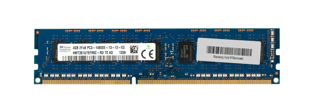 HMT351U7EFR8C-RD Hynix 4GB PC3-14900 DDR3-1866MHz ECC Unbuffered CL13 240-Pin DIMM Dual Rank Memory Module