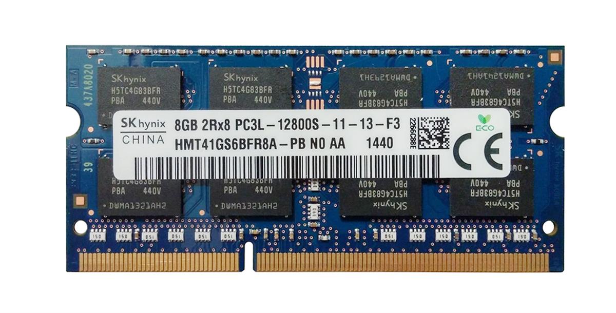 HMT41GS6BFR8A-PBN0 Hynix 8GB PC3-12800 DDR3-1600MHz non-ECC Unbuffered CL11 204-Pin SoDimm 1.35V Low Voltage Dual Rank Memory Module