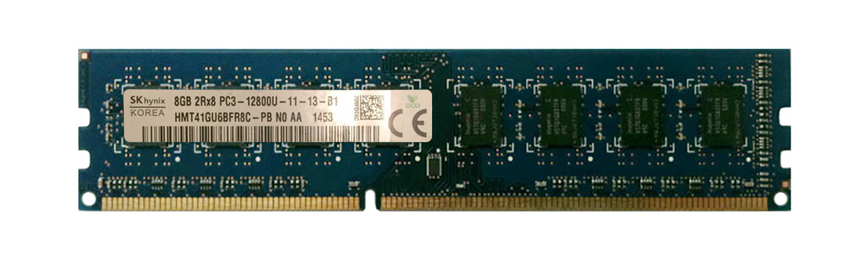 HMT41GU6BFR8C-PBN0-AA Hynix 8GB PC3-12800 DDR3-1600MHz non-ECC Unbuffered CL11 240-Pin DIMM Dual Rank Memory Module