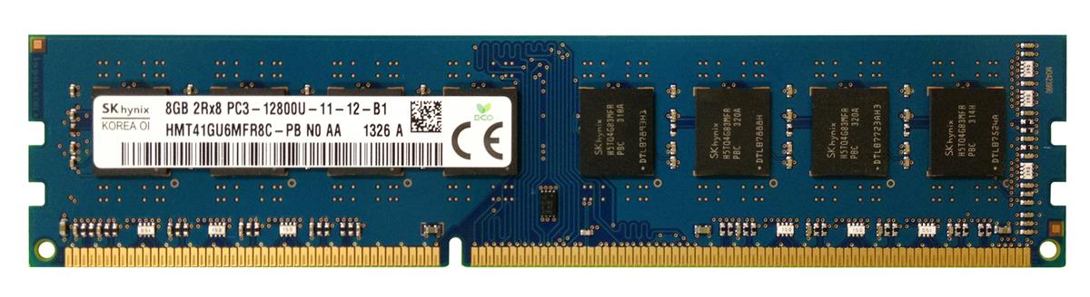 HMT41GU6MFR8C-PB Hynix 8GB PC3-12800 DDR3-1600MHz non-ECC Unbuffered CL11 240-Pin DIMM Dual Rank Memory Module