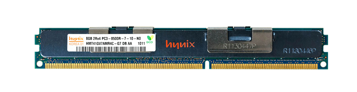 HMT41GV7AMR4C-G7DB Hynix 8GB PC3-8500 DDR3-1066MHz ECC Registered CL7 240-Pin DIMM Very Low Profile (VLP) Dual Rank Memory Module
