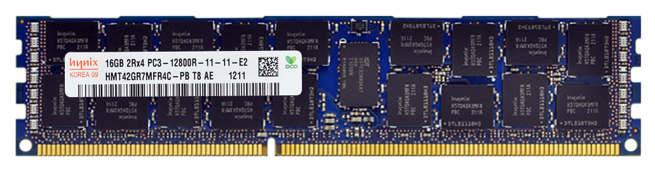 HMT42GR7MFR4C-PB Hynix 16GB PC3-12800 DDR3-1600MHz ECC Registered CL11 240-Pin DIMM Dual Rank Memory Module