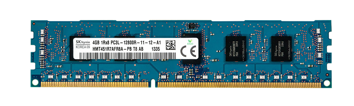 HMT451R7AFR8A-PBT8 Hynix 4GB PC3-12800 DDR3-1600MHz ECC Registered CL11 240-Pin DIMM 1.35V Low Voltage Single Rank Memory Module