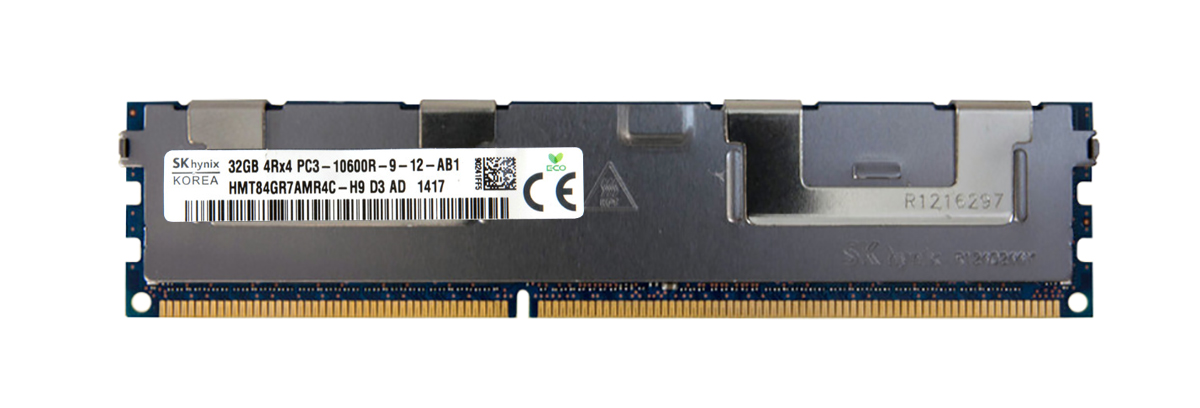 HMT84GR7AMR4C-H9D3-AD Hynix 32GB PC3-10600 DDR3-1333MHz ECC Registered CL9 240-Pin DIMM Quad Rank Memory Module