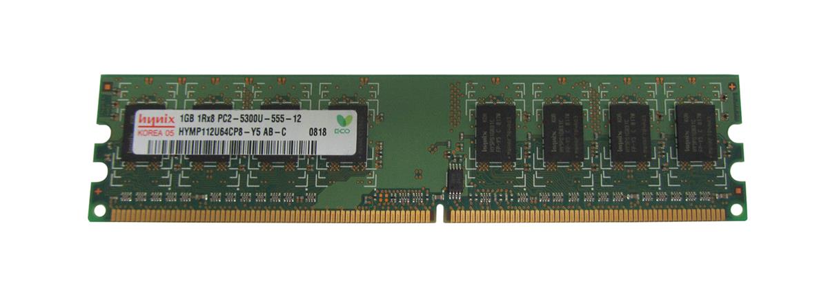 HYMP112U64CP8-Y5 Hynix 1GB PC2-5300 DDR2-667MHz non-ECC Unbuffered CL5 240-Pin DIMM Single Rank Memory Module