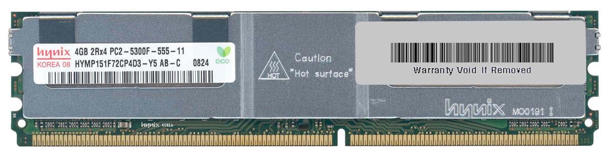 HYMP151F72CP4D3-Y5 Hynix 4GB PC2-5300 DDR2-667MHz ECC Fully Buffered CL5 240-Pin DIMM Dual Rank Memory Module