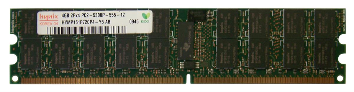 HYMP151P72CP4-Y5 Hynix 4GB PC2-5300 DDR2-667MHz ECC Registered CL5 240-Pin DIMM Dual Rank Memory Module