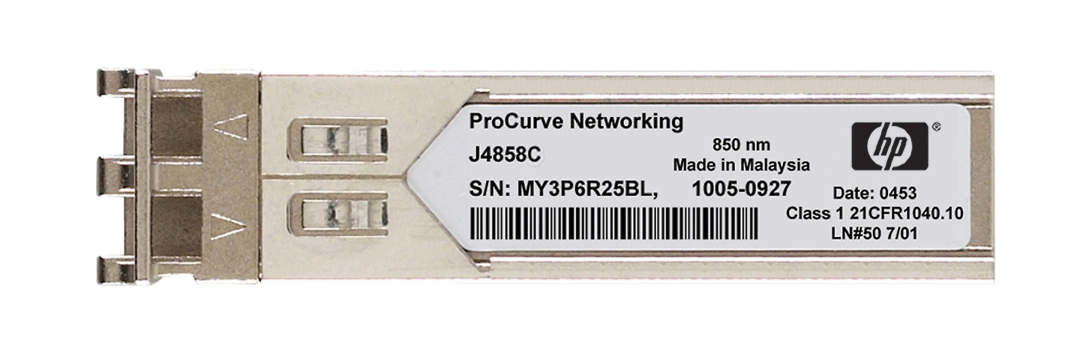 J4858CB HP ProCurve X121 1Gbps 1000Base-SX Multi-mode Fiber 550m 850nm Duplex LC Connector SFP (Mini-GBIC) Transceiver Module