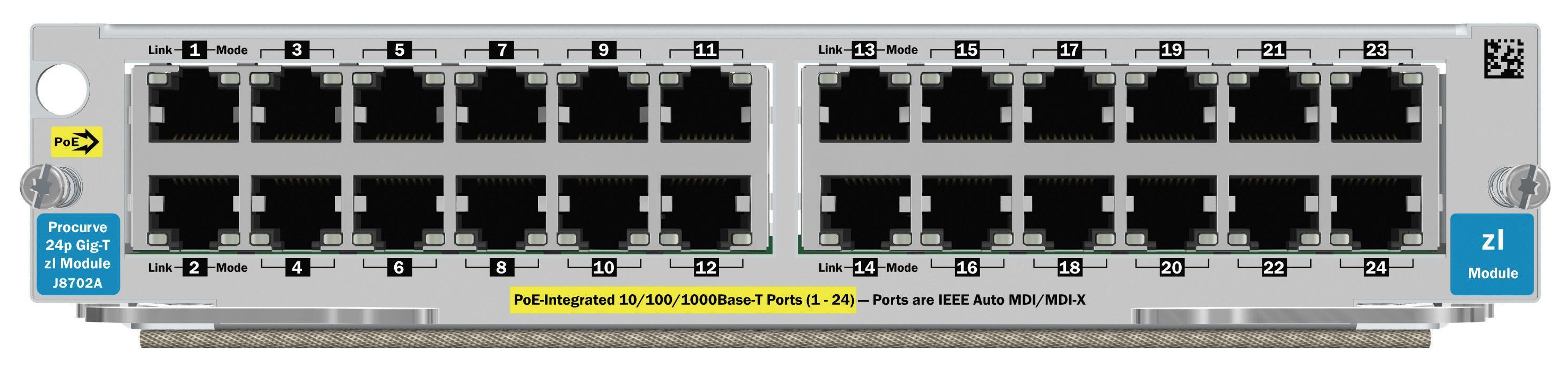 J8702A HP ProCurve 5400zl 24-Ports 10/100/1000 PoE Integrated Switch Expansion Module (Refurbished)