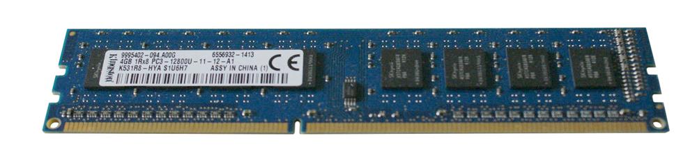 K531R8-HYA Kingston 4GB PC3-12800 DDR3-1600MHz non-ECC Unbuffered CL11 240-Pin DIMM Single Rank Memory Module