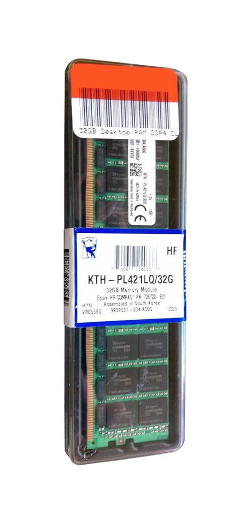 KTH-PL421LQ/32G Kingston 32GB PC4-17000 DDR4-2133MHz ECC Registered CL15 288-Pin Load Reduced DIMM 1.2V Quad Rank Memory Module