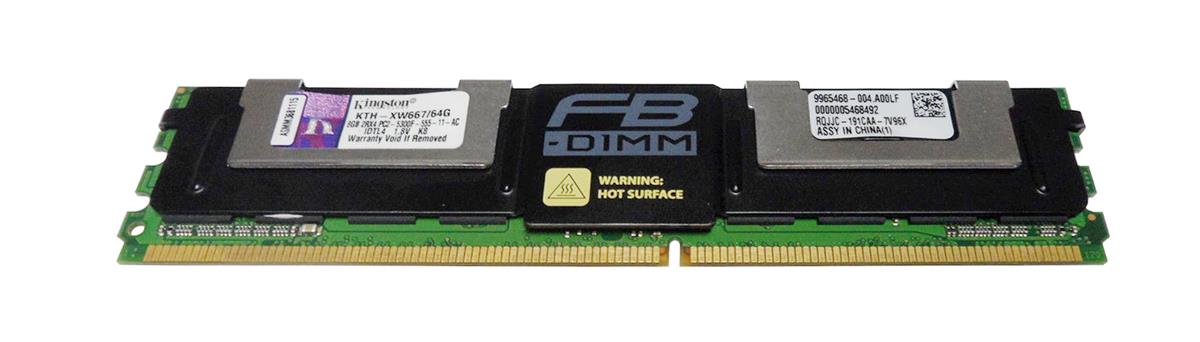 KTH-XW667/64G Kingston 64GB Kit (8 X 8GB) PC2-5300 DDR2-667MHz ECC Fully Buffered CL5 240-Pin DIMM Dual Rank Memory (Kit of 8) for IBM