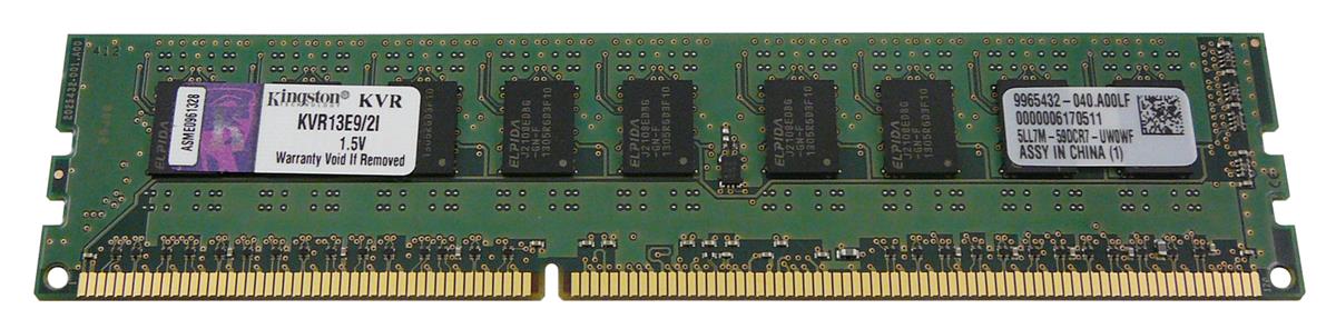 KVR13E9/2I Kingston 2GB PC3-10600 DDR3-1333MHz ECC Unbuffered CL9 240-Pin DIMM Single Rank Memory Module (Intel Certified)