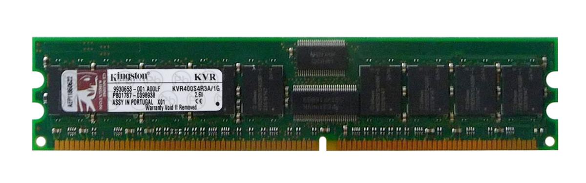 KVR400S4R3A/1G Kingston 1GB PC3200 DDR-400MHz Registered ECC CL3 184-Pin DIMM 2.5V Single Rank x4 Memory Module