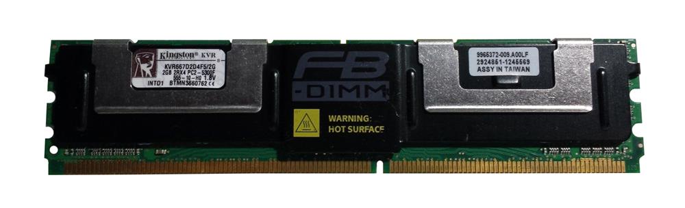 KVR667D2D4F5/2G Kingston 2GB PC2-5300 DDR2-667MHz ECC Fully Buffered CL5 240-Pin DIMM Dual Rank x4 Memory Module