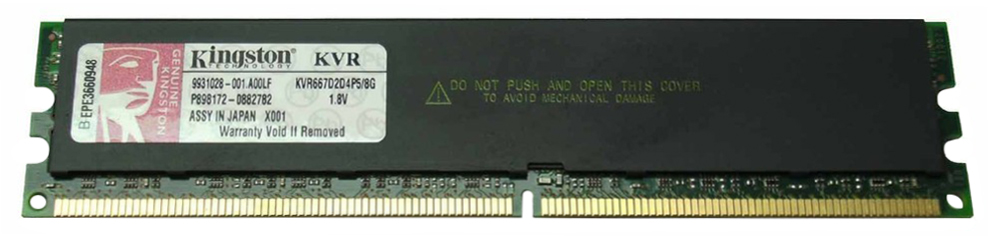 KVR667D2D4P5/8G Kingston 8GB PC2-5300 DDR2-667MHz ECC Registered CL5 240-Pin DIMM Dual Rank x4 Memory Module