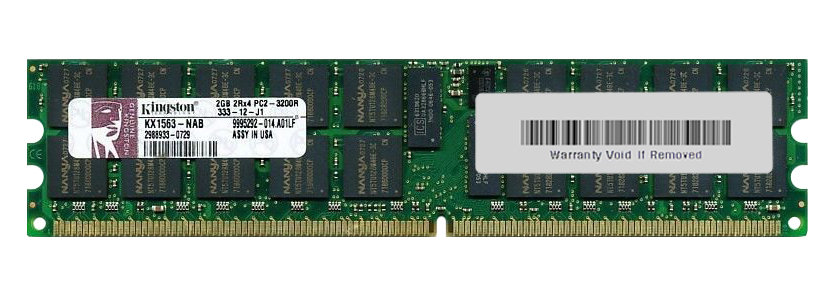 KX1563-NAB Kingston 2GB PC2-3200 DDR2-400MHz ECC Registered CL3 240-Pin DIMM Dual Rank Memory Module