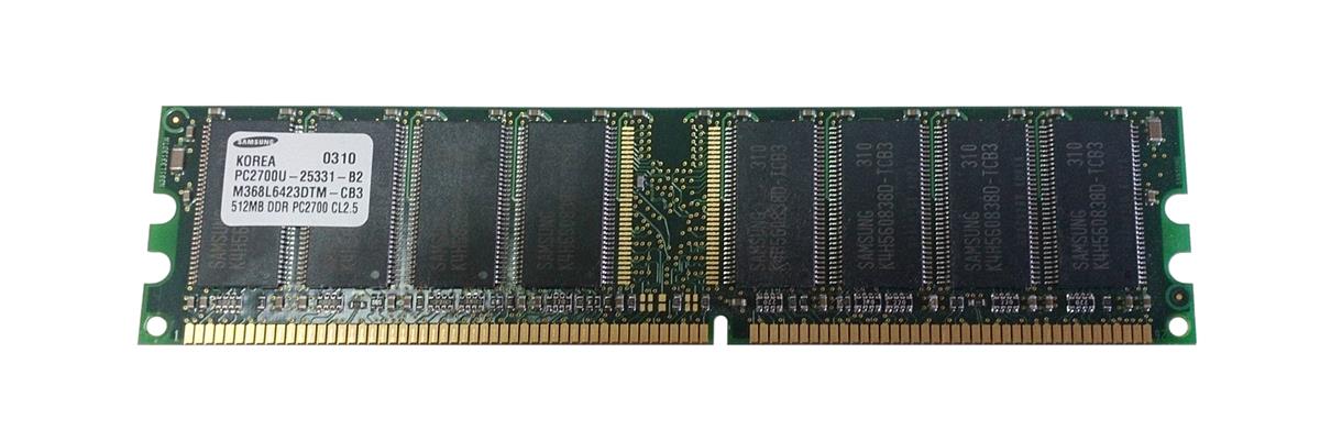 M368L6423DTM-CB3 Samsung 512MB PC2700 DDR-333MHz non-ECC Unbuffered CL2.5 184-Pin Memory Module