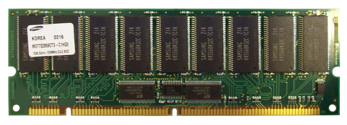 M377S2858CT3-C1HQ0 Samsung 1GB PC100 100MHz ECC Registered 3.3V CL2 168-Pin DIMM Memory Module
