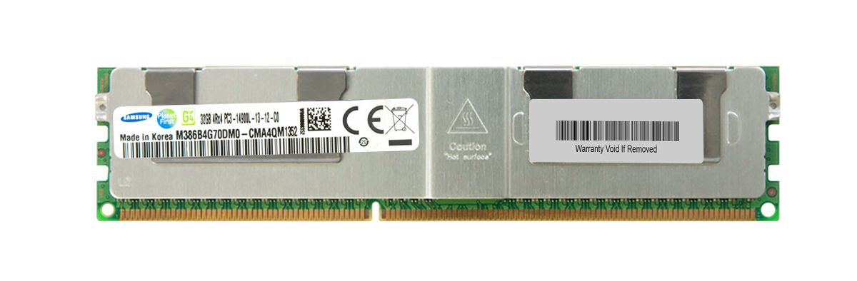 M386B4G70DM0-CMA4QM Samsung 32GB PC3-14900 DDR3-1866MHz ECC Registered CL13 240-Pin Load Reduced DIMM Quad Rank Memory Module