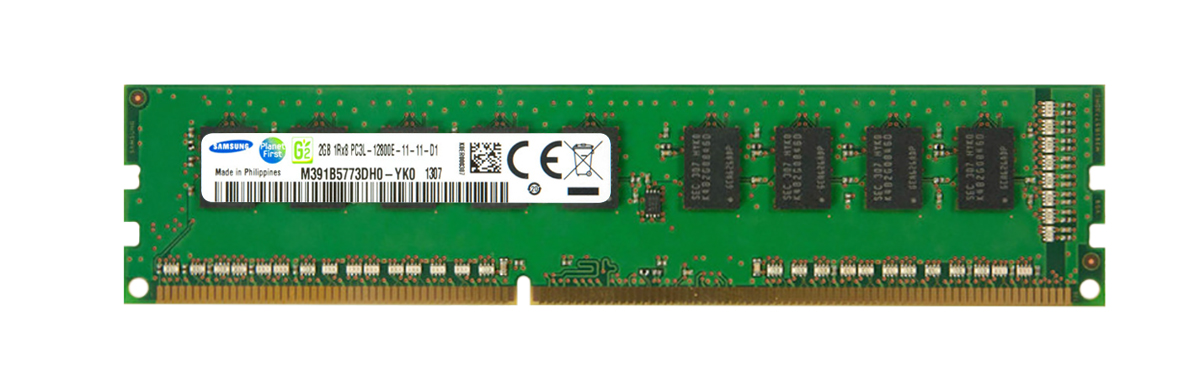 M391B5773DH0-YK0 Samsung 2GB PC3-12800 DDR3-1600MHz ECC Unbuffered CL11 240-Pin DIMM 1.35V Low Voltage Single Rank Memory Module
