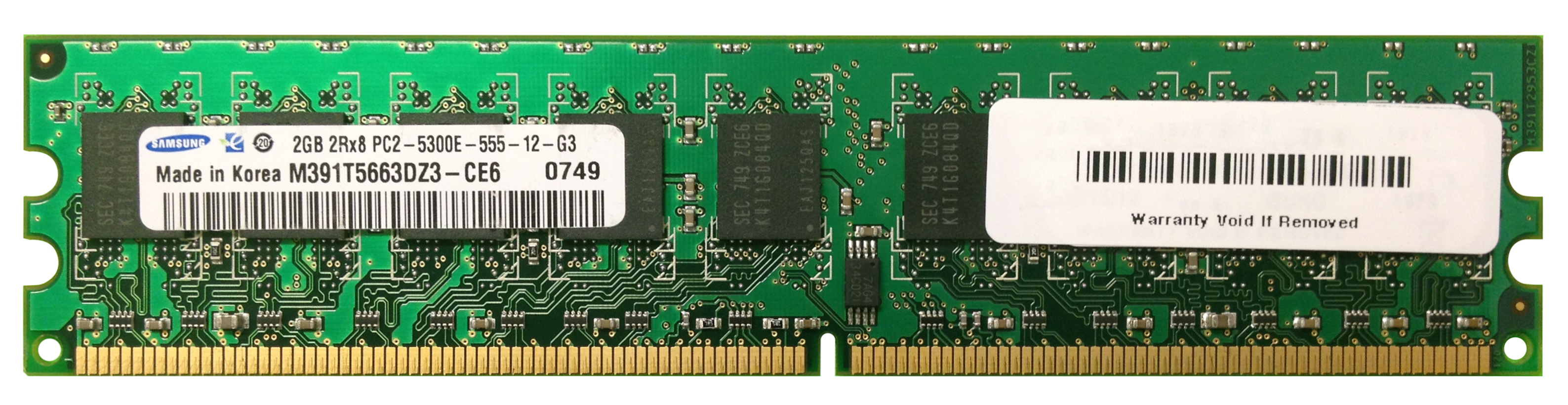 3D-13D277N722391-2G 2GB Module DDR2 PC2-5300 CL=5 ECC Unbuffered DDR2-667 1.8V 256Meg x 72 for SuperMicro PDSMA-E Motherboard n/a