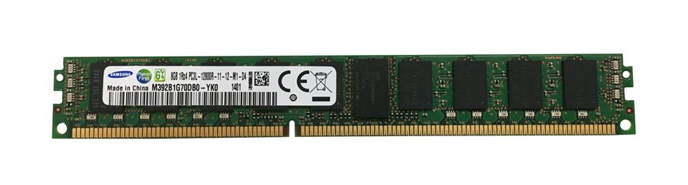 M392B1G70DB0-YK0 Samsung 8GB PC3-12800 DDR3-1600MHz ECC Registered CL11 240-Pin DIMM 1.35V Low Voltage Very Low Profile (VLP) Single Rank Memory Module