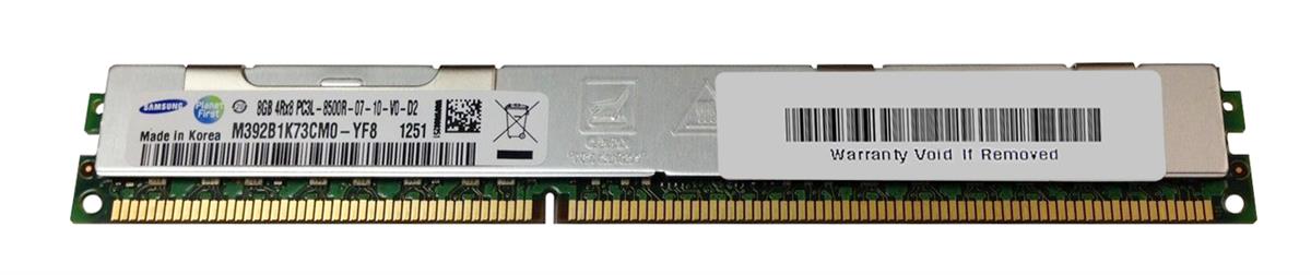 M392B1K73CM0-YF8 Samsung 8GB PC3-8500 DDR3-1066MHz ECC Registered CL7 240-Pin DIMM 1.35V Low Voltage Very Low Profile (VLP) Quad Rank Memory Module