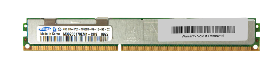 M392B5170EM1-CH9 Samsung 4GB PC3-10600 DDR3-1333MHz ECC Registered CL9 240-Pin DIMM Very Low Profile (VLP) Dual Rank Memory Module