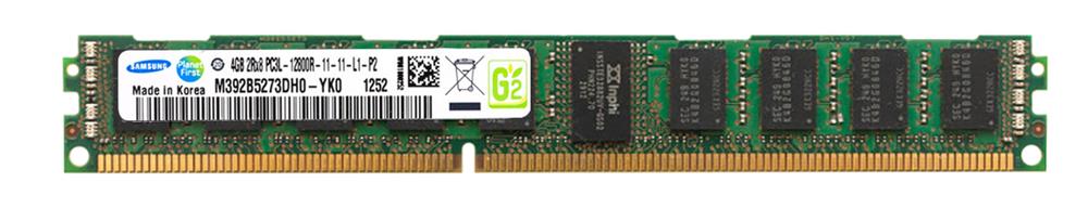 M392B5273DH0-YK0 Samsung 4GB PC3-12800 DDR3-1600MHz ECC Registered CL11 240-Pin DIMM 1.35V Low Voltage Very Low Profile (VLP) Dual Rank Memory Module
