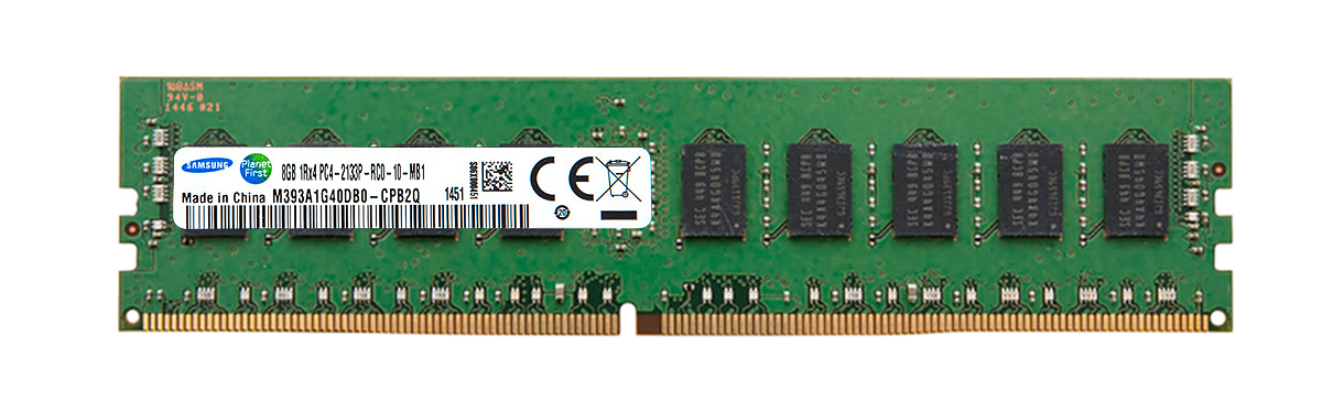 M393A1G40DB0-CPB2Q Samsung 8GB PC4-17000 DDR4-2133MHz ECC Registered CL15 288-Pin DIMM 1.2V Single Rank Memory Module