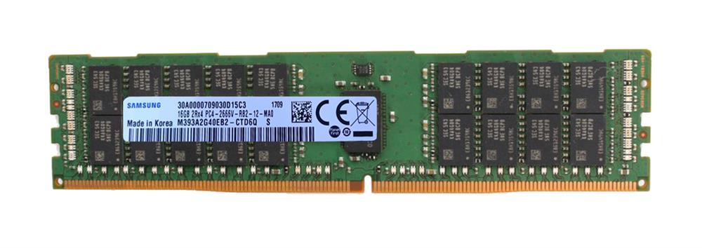 M393A2G40EB2-CTD6Q Samsung 16GB PC4-21300 DDR4-2666MHz Registered ECC CL19 288-Pin DIMM 1.2V Dual Rank Memory Module